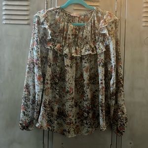 Sheer floral blouse